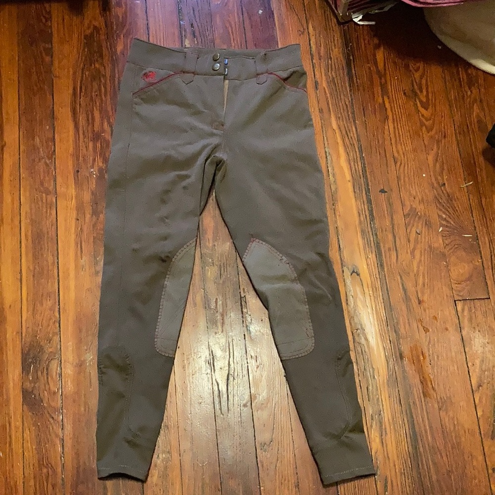 Girls smarpak knee patch breeches Brown/red (used)